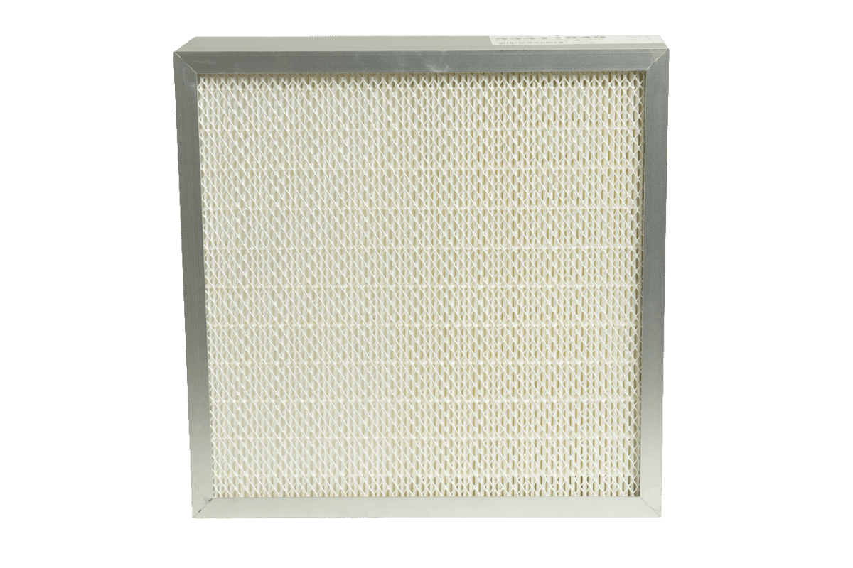 Bild des HEPA-14 Klasse Filters (Filterfläche 3,4 m²) mit Schutzgitter